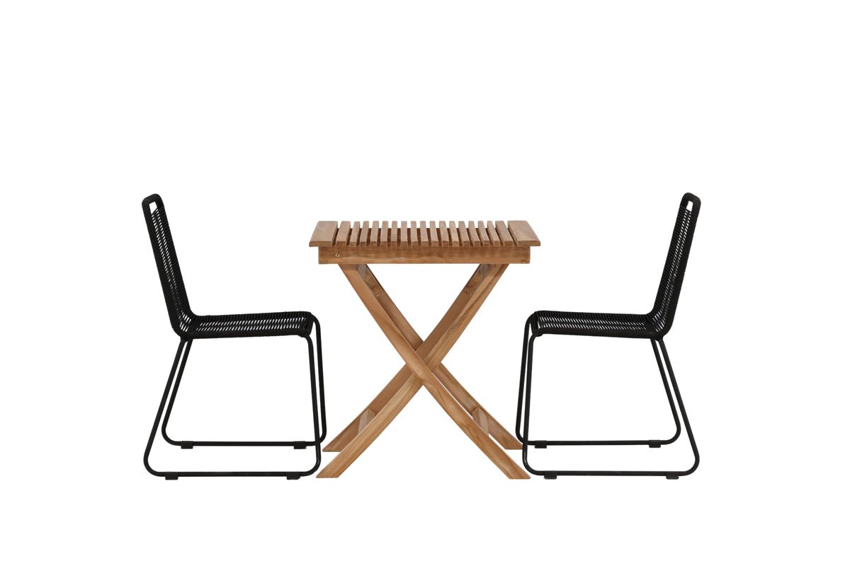 Garten Cafegruppe Kivara – 3 teiliges Set aus Teakholz und Polyester