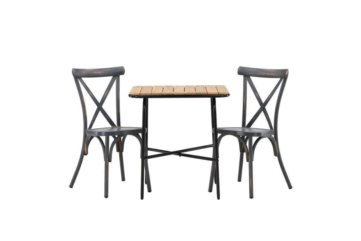 Garten Cafegruppe Uber – 3-teiliges Gartenmöbel-Set mit Stühlen aus Aluminium