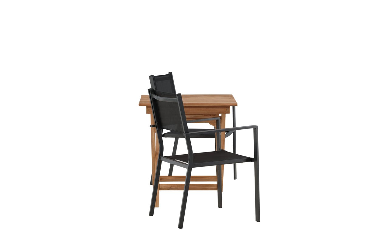 Garten Cafegruppe Xavina – 3 teiliges Set aus Teakholz und Textilene