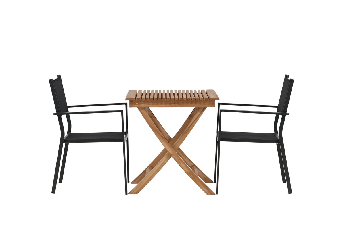 Garten Cafegruppe Xavina – 3 teiliges Set aus Teakholz und Textilene
