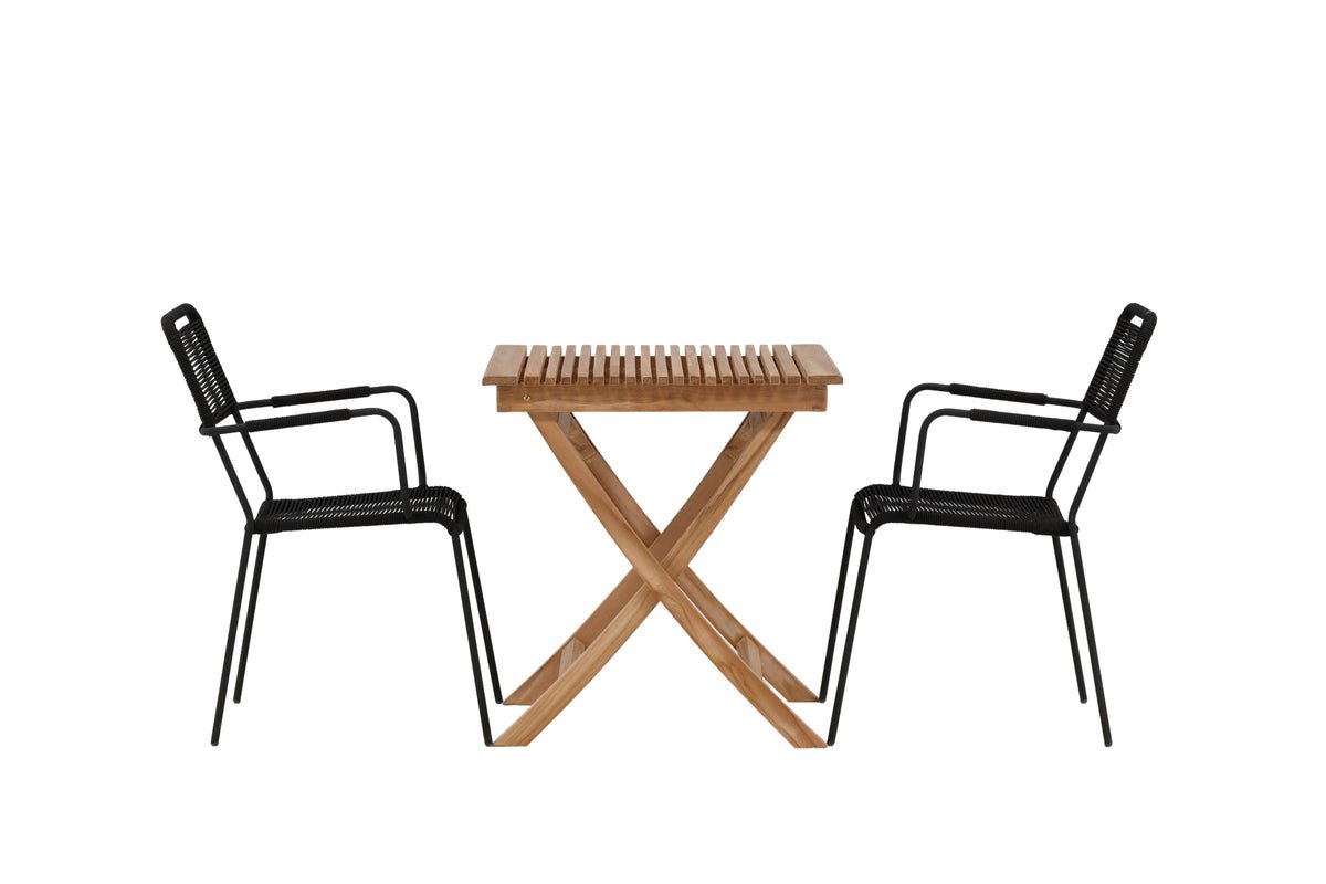 Garten Cafegruppe Zivano – 3 teiliges Set mit Teakholz-Tisch