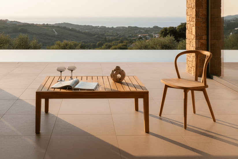 Garten Couchtisch Albania - Aus Teakholz in Natur-Optik