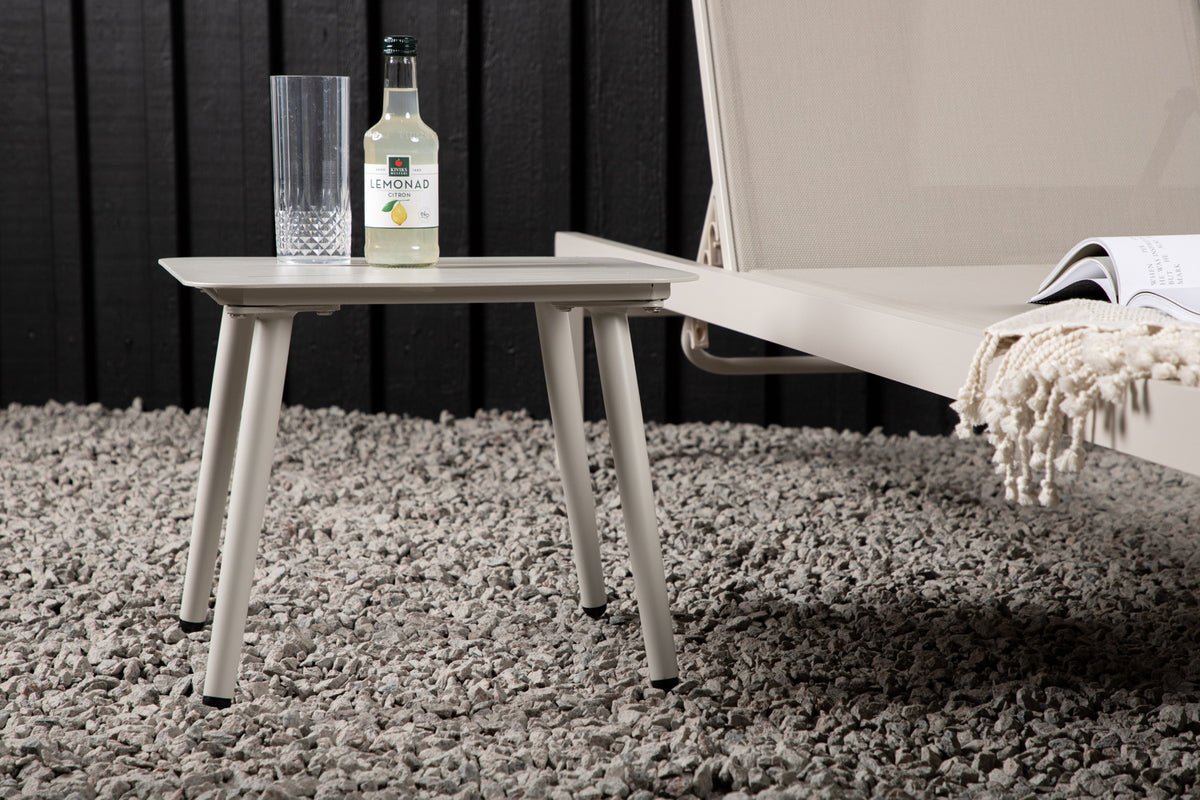 Garten-Couchtisch Dalia - Verfügbar in Schwarz und Beige/Aluminium