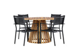 Garten Essgruppe Cocobello – 5-teiliges Gartenmöbel-Set mit rundem Tisch aus Akazie
