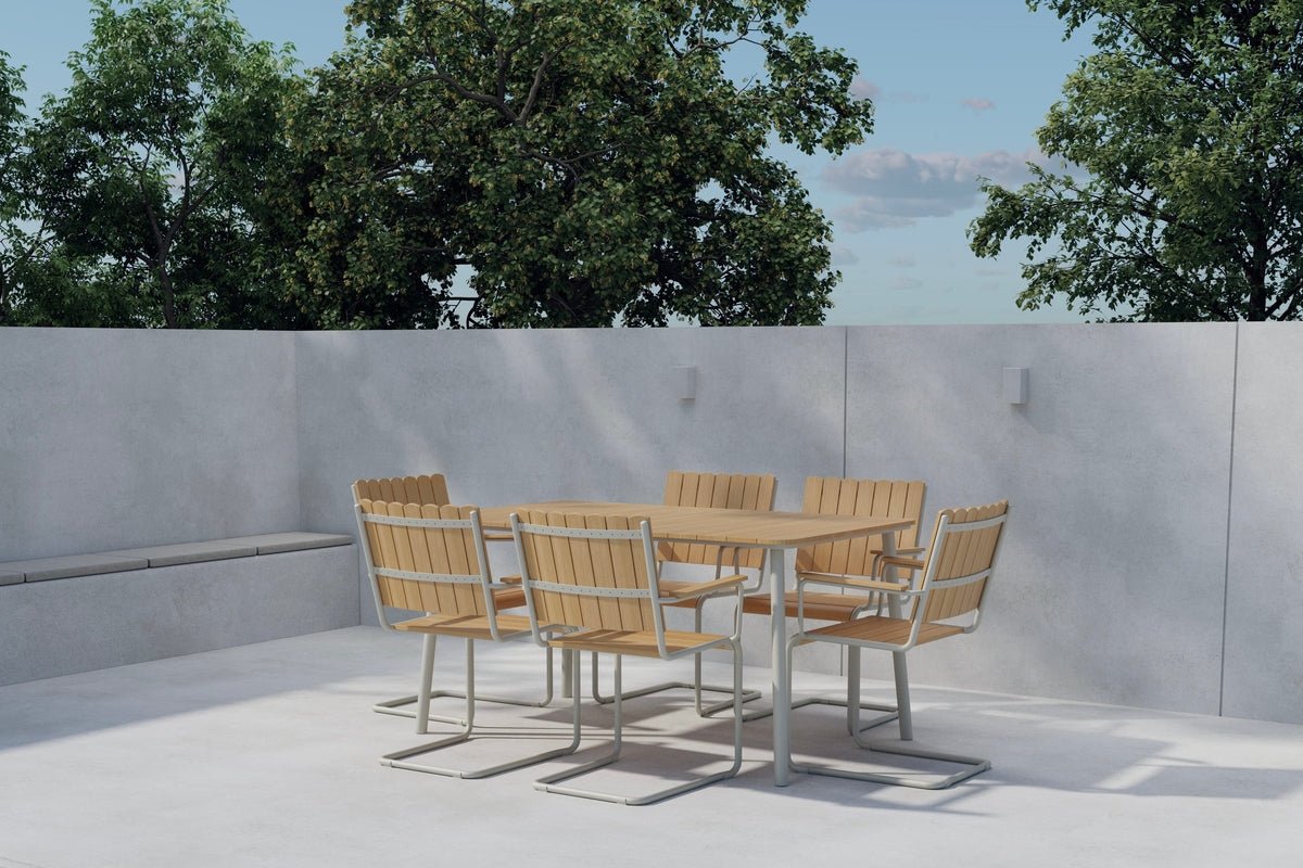 Garten Essgruppe Moraya – 7-teiliges Set aus Stahl/Polywood in 2 Farben