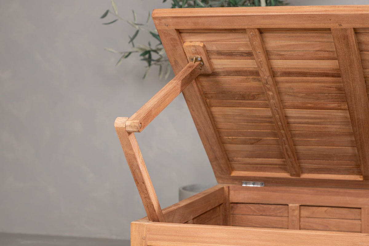 Garten Kissenbox Sorine - 46x130x70 aus Teakholz