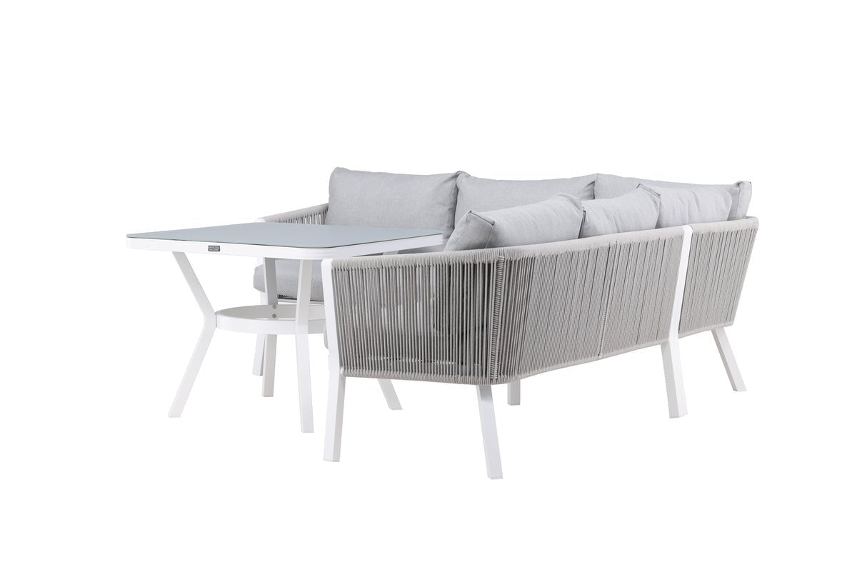 Garten Loungeset Lindsay - Wahlweise in Schwarz/Grau oder Weiß/Grau