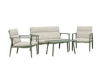 Garten Loungeset Marlen – in Grün & Beige mit Sofa, Sesseln & Tisch