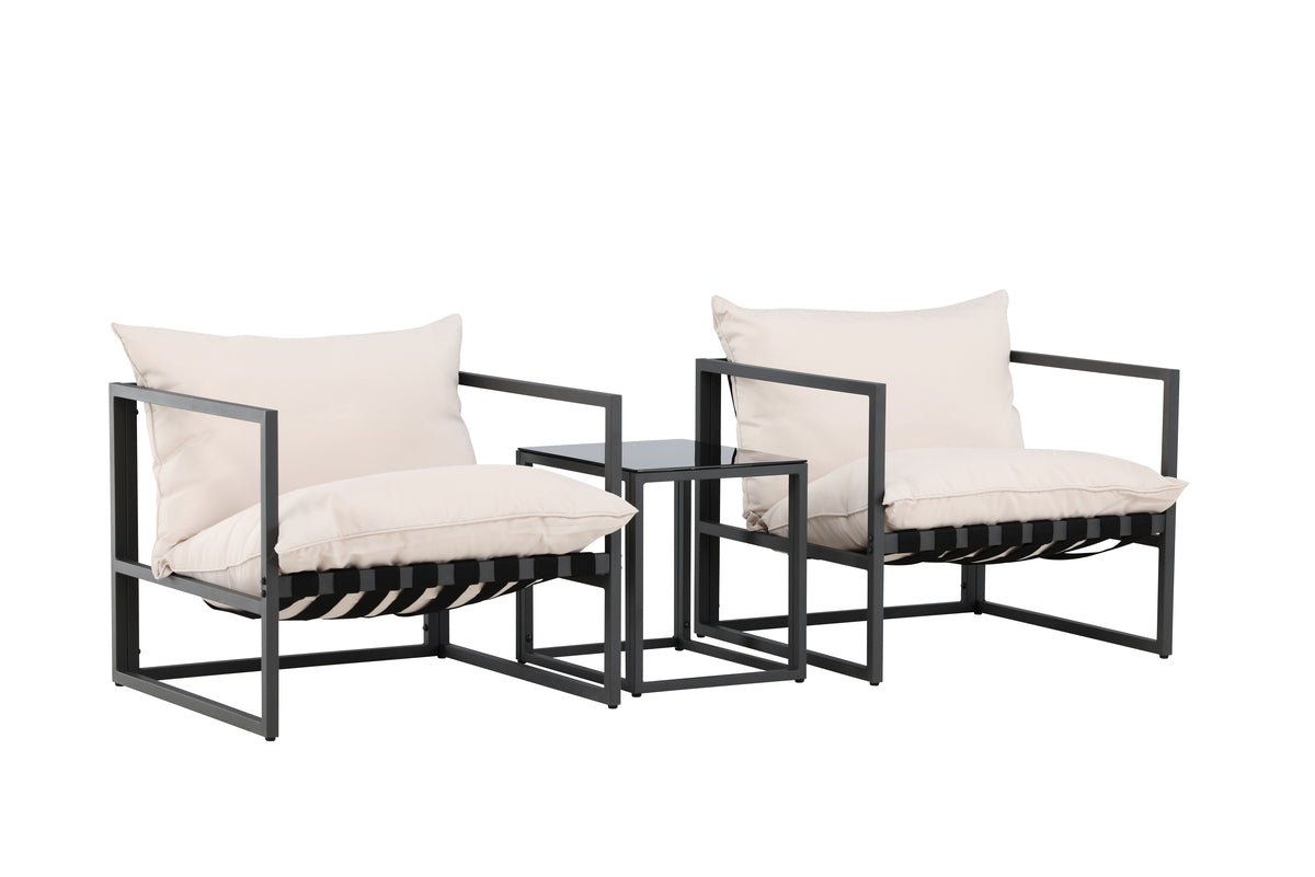 Garten Loungeset Naomi – mit Glastisch & wetterfesten Kissen