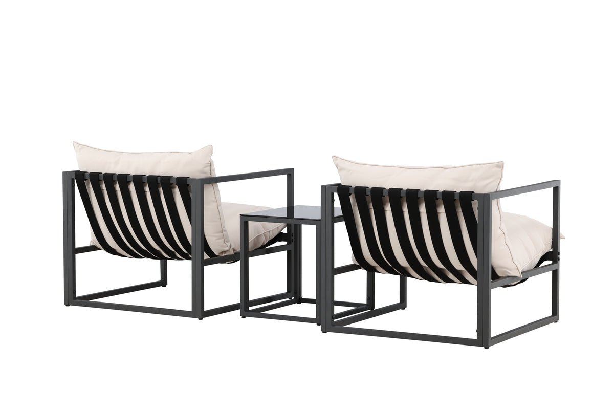 Garten Loungeset Naomi – mit Glastisch & wetterfesten Kissen