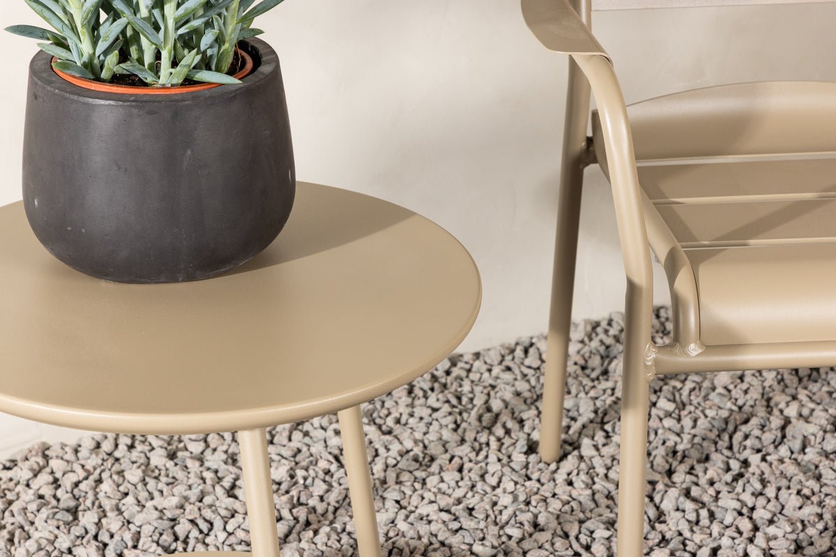 Garten Loungeset Rivana – 3-teiliges Set mit 2 Stühlen & Tisch in Beige