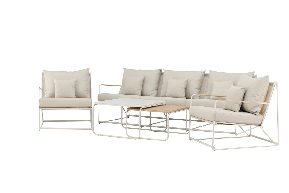 Garten Loungeset Santorini – wetterfest in mediterranem Design mit Kissen