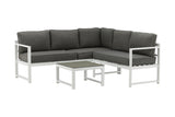Garten Loungeset Tamara – in Grau mit Glasplatte für Terrasse & Balkon