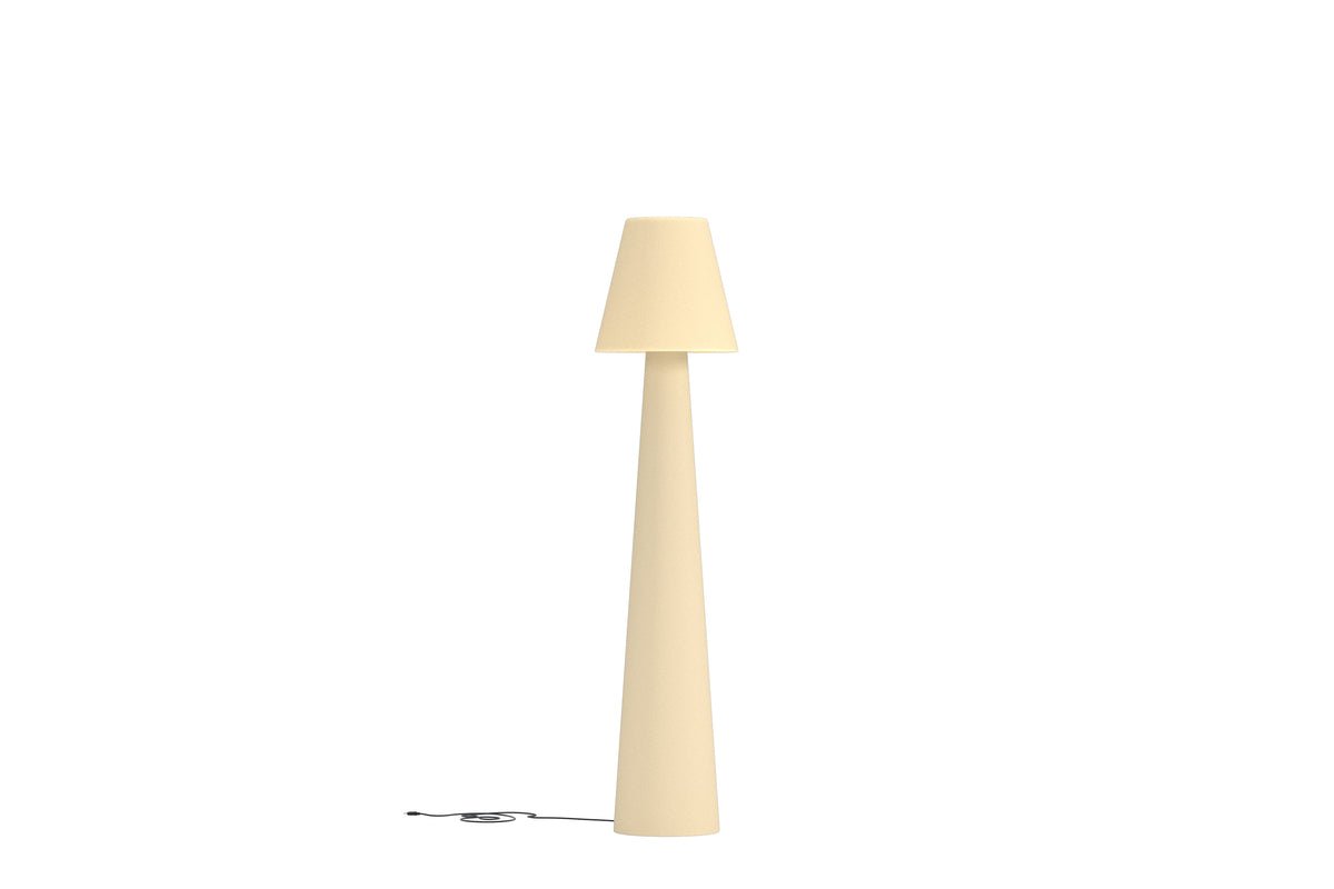 Garten Stehlampe „Kavira“ – hohes, konisches Design in Beige