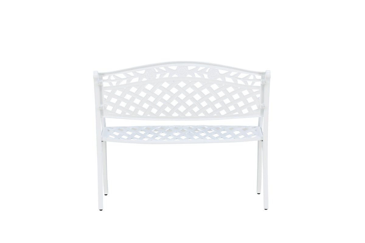 Gartenbank Adria - aus weißer witterungsbeständiger Aluminiumkonstruktion