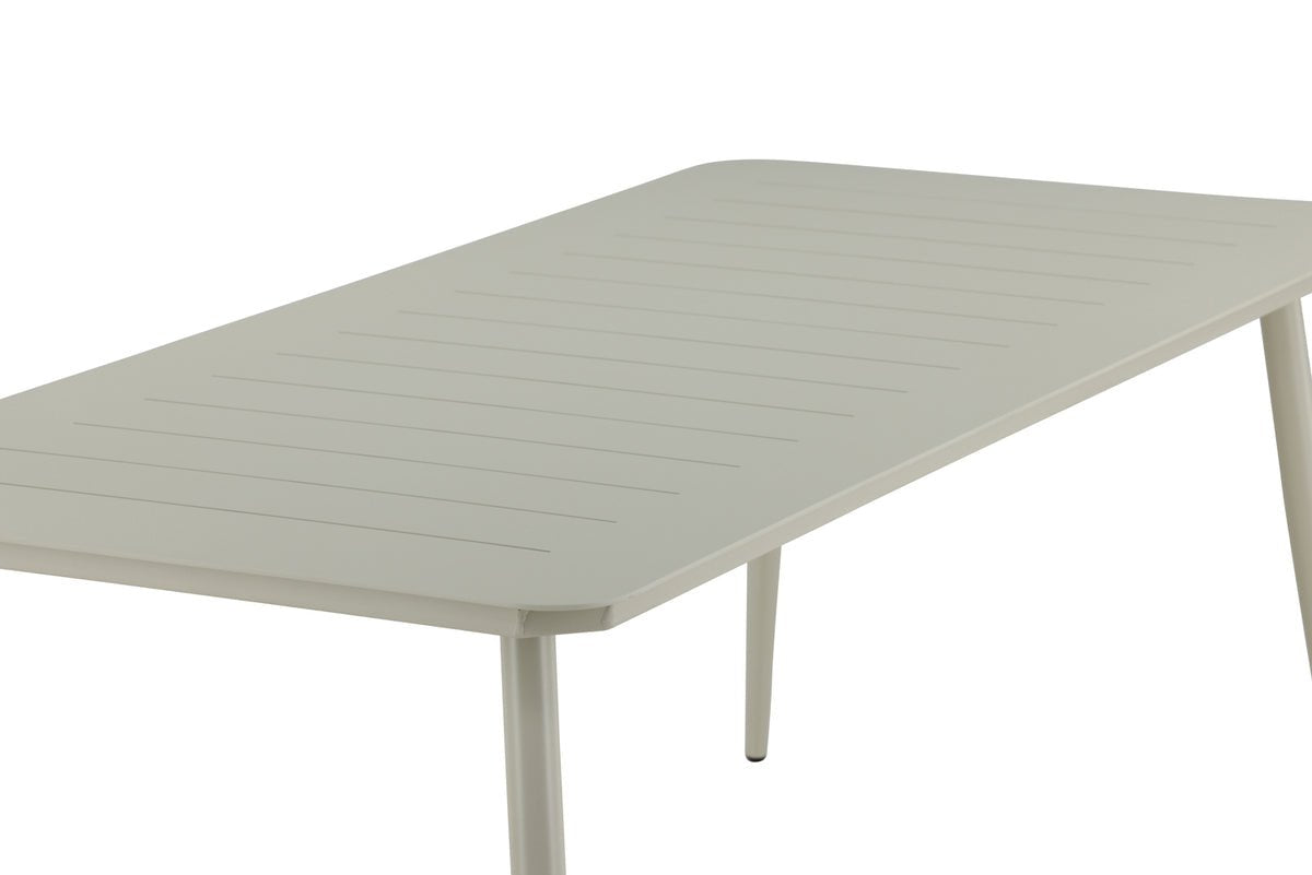 Gartentisch Imani - rechteckiger, beiger Esstisch aus Aluminium