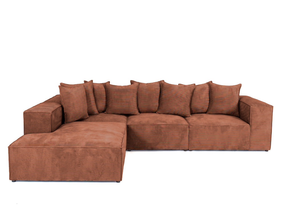 Designer Ecksofa Largo mit langer Ottomane in Cord
