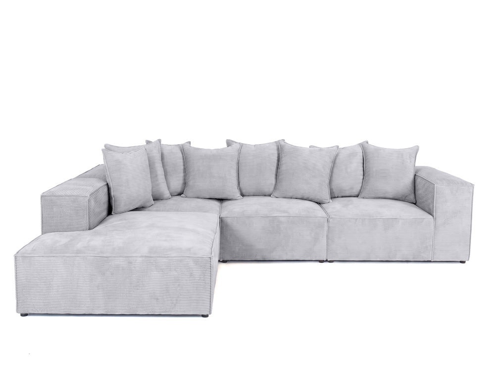 Designer Ecksofa Largo mit langer Ottomane in Cord