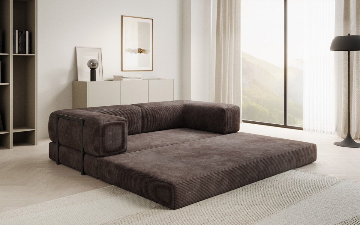 Lazy Spar-Set: 3-Sitzer + Hocker in Cord