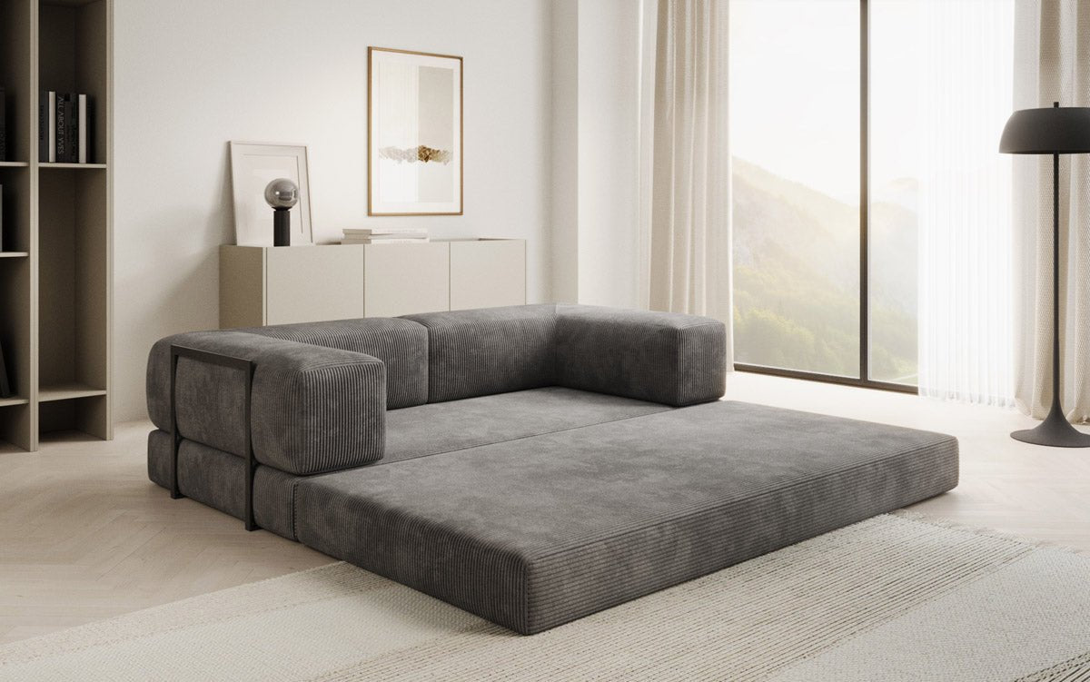 Lazy Spar-Set: 3-Sitzer + Hocker in Cord