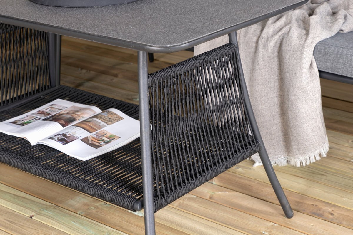 Lounge Set Madrid – in Schwarz aus Polyester-Seil und Metall