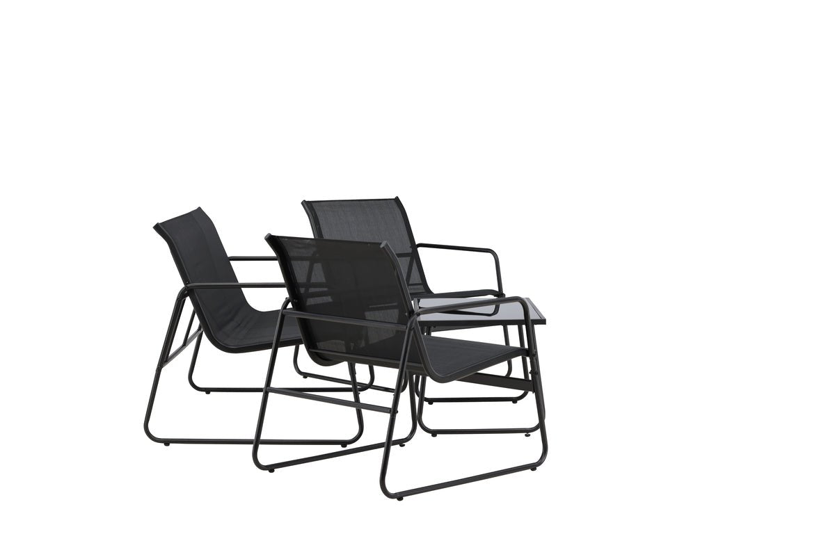 Loungeset Novara – 4-teiliges Outdoor-Set aus Stahl mit Glastisch in 2 Farben