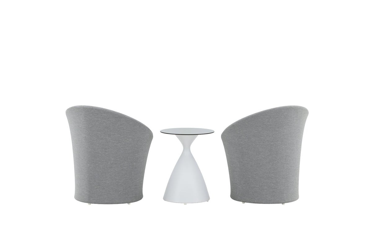 Loungeset Tanja - Grau/Weißes Set mit 2 Stühlen