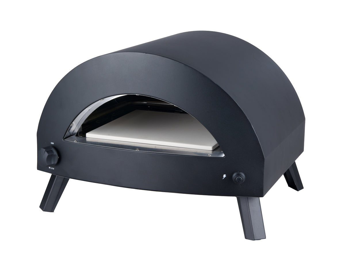 Pizzaofen Livorno - aus Stahl, Edelstahl und Keramik in Schwarz