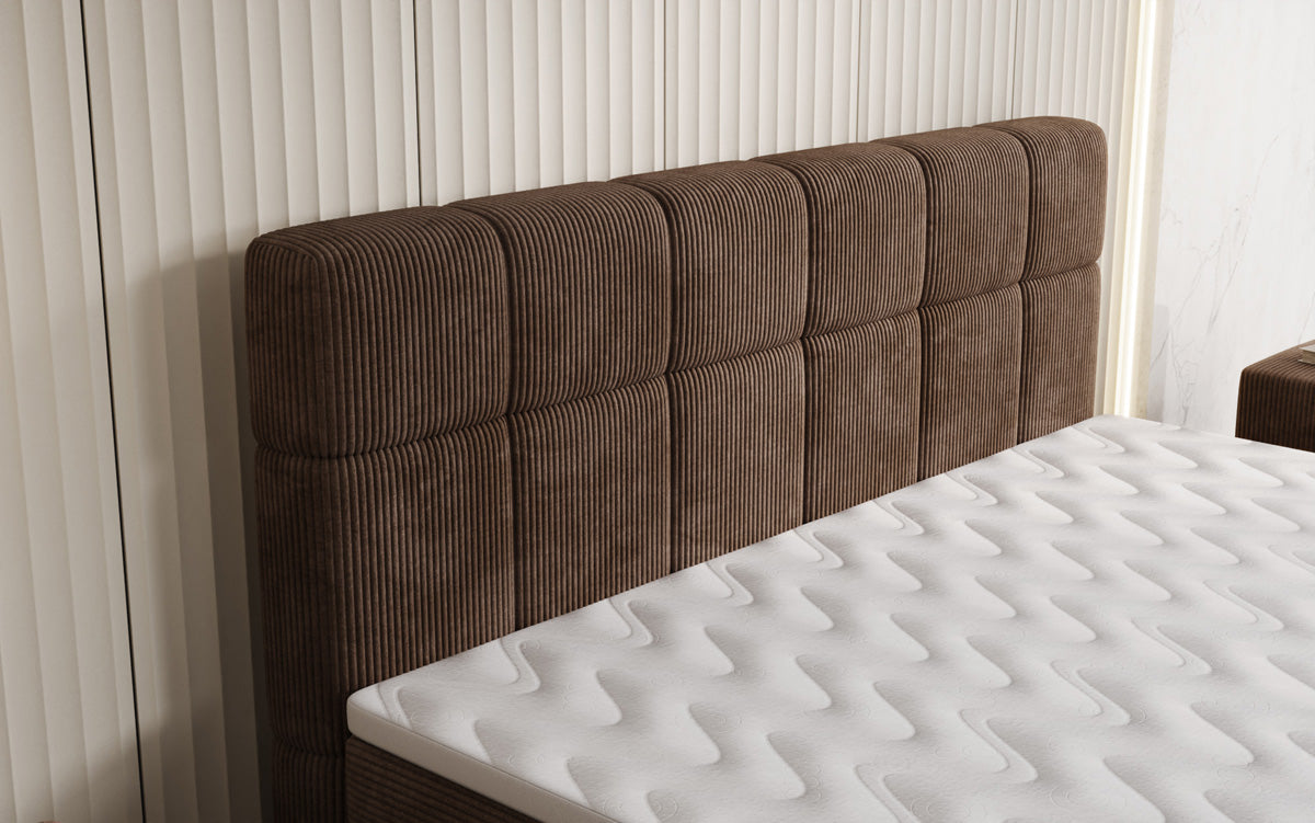 Boxspringbett Vera in Cord mit hohen Füßen