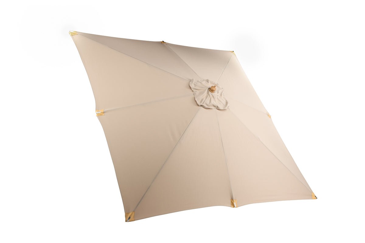 Sonnenschirm Albora – 300 x 300 cm in der Farbe Braun mit Buchengestell