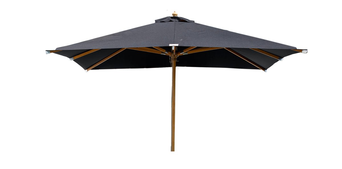 Sonnenschirm Narula – Ø300 cm in schwarzer quadratischer Form