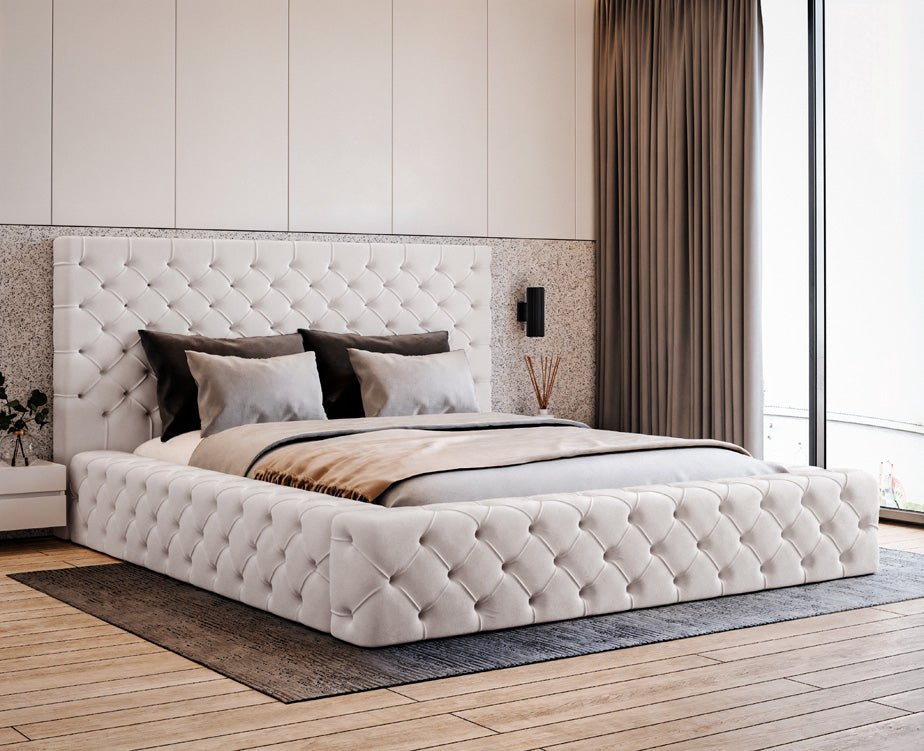 Designer Polsterbett Lana Samt mit Stauraum