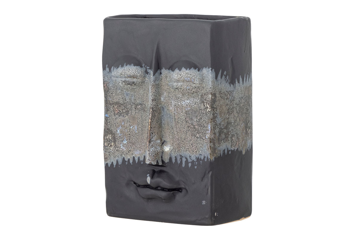 Vase „Kaelra“ – Steingut in Schwarz