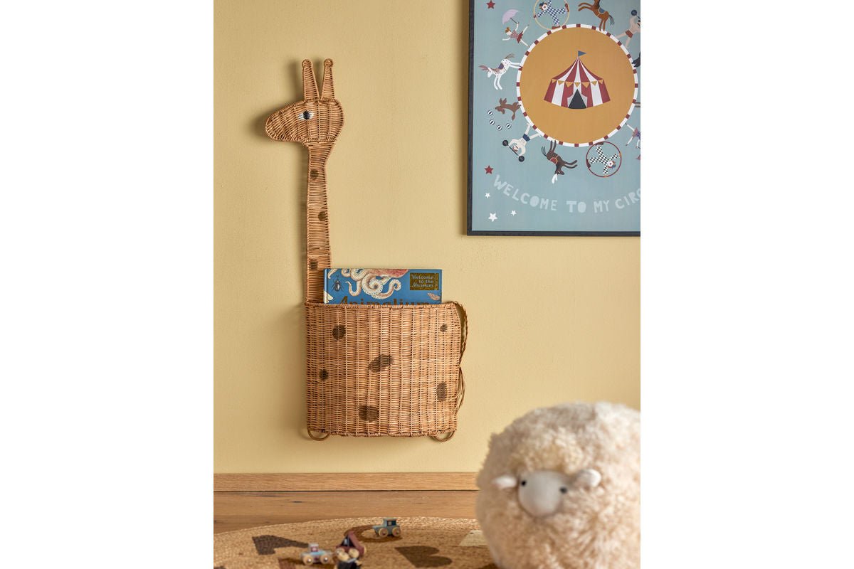 Wandkorb Filippa – liebevolle Giraffe aus Rattan fürs Kinderzimmer