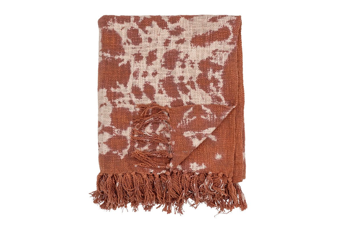 Tagesdecke Marona – Batikmuster in warmem Braun