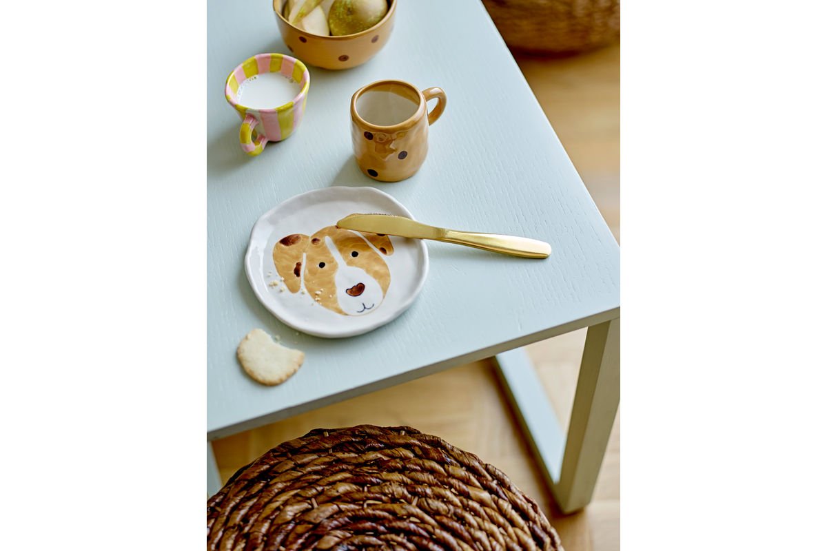 Kinder Geschirr-Set Max - handdekoriertes Kinder Set mit Hundemotiv aus Steingut