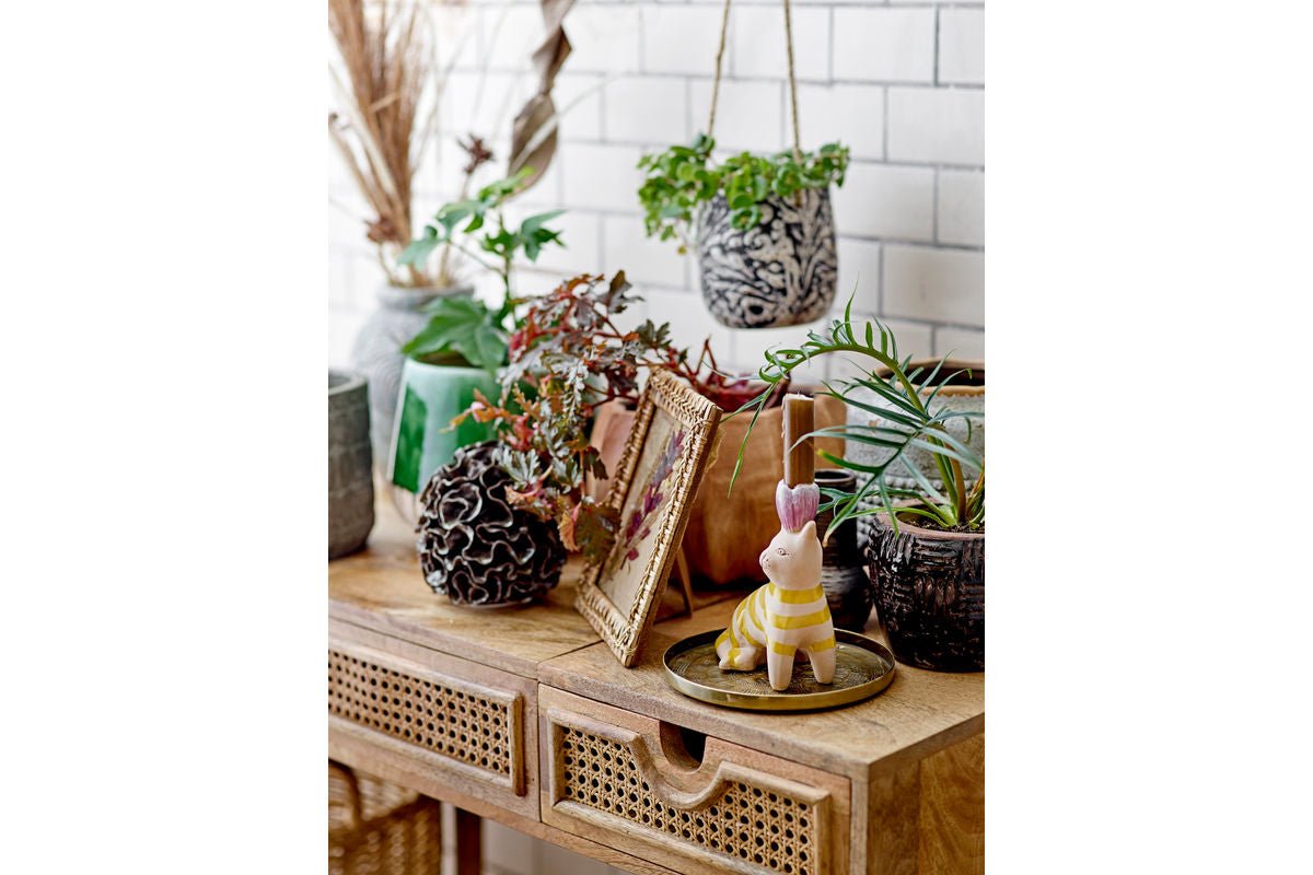 Hängeblumentopf Senna – Gemustertes Steingut in Braun