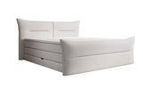 Boxspringbett Elea Leinen-Optik in Weiß (Beverly 21) – Freisteller