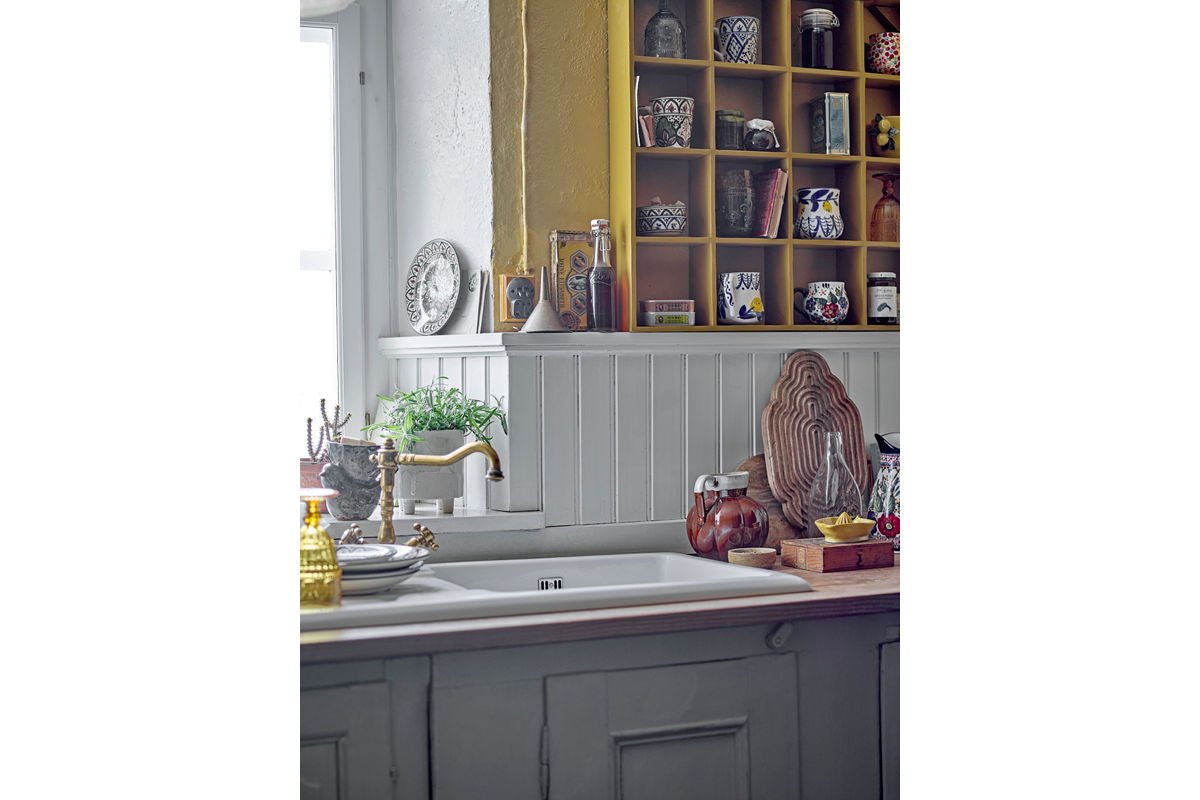 Becher-Set Naro – Blumenmotiv Steingut (2-teilig)