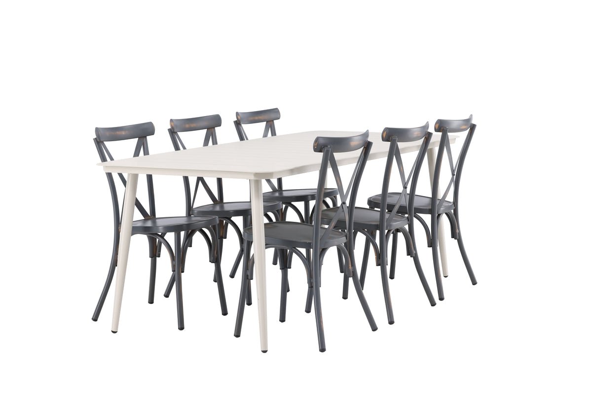 Garten Essgruppe Livious – 7-teiliges Gartenmöbel-Set für bis zu 6 Personen