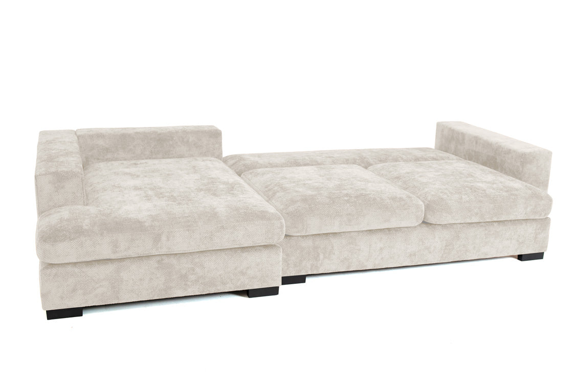 Designer Sofa Selena L mit Schlaffunktion in Strukturstoff