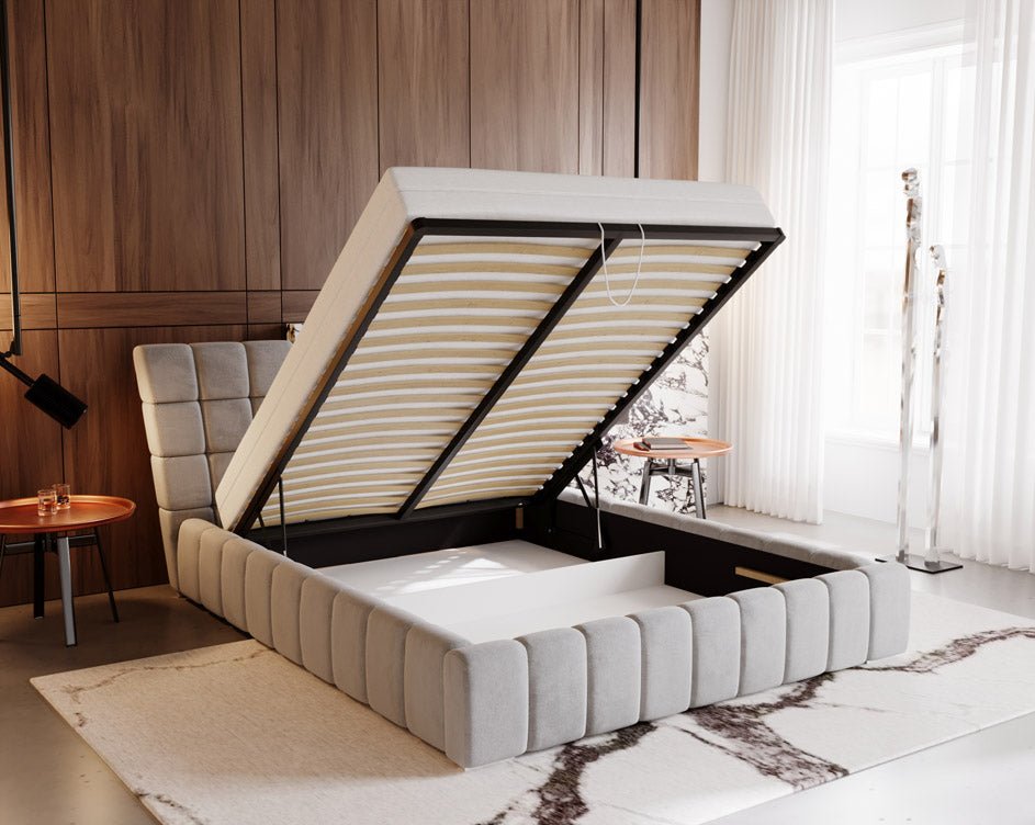 Lit design Adore en Velours avec espace de rangement