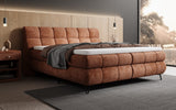 Boxspringbett Milla Cord in Terrakotta (Poso 039) – Milieu seitlich