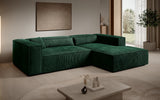 Designer Ecksofa Vasto in Cord – Grün – Rechts