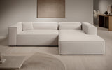 Designer Ecksofa Vasto in Strukturstoff – Beige – Rechts