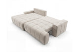Designer Ecksofa Pino in Samt mit Schlaffunktion & Stauraum – Beige – Links