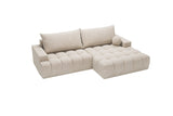 Designer Ecksofa Nemo in Stoff mit Schlaffunktion & Stauraum – Beige – Rechts