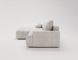 Designer Ecksofa Nemo in Stoff mit Schlaffunktion & Stauraum – Hellgrau – Links