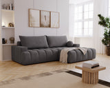 Designer Ecksofa Nemo in Stoff mit Schlaffunktion & Stauraum – Anthrazit – Rechts