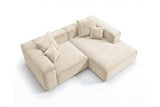 Designer Ecksofa Reno in Samt – Beige – Rechts